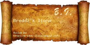Bredák Ilona névjegykártya